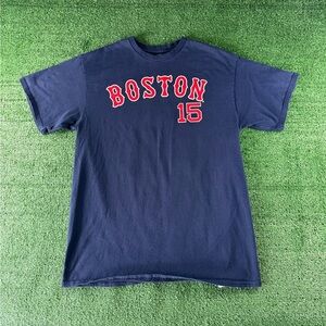 Y2K Boston Red Sox Pedroia navy blue t-shirt Size L